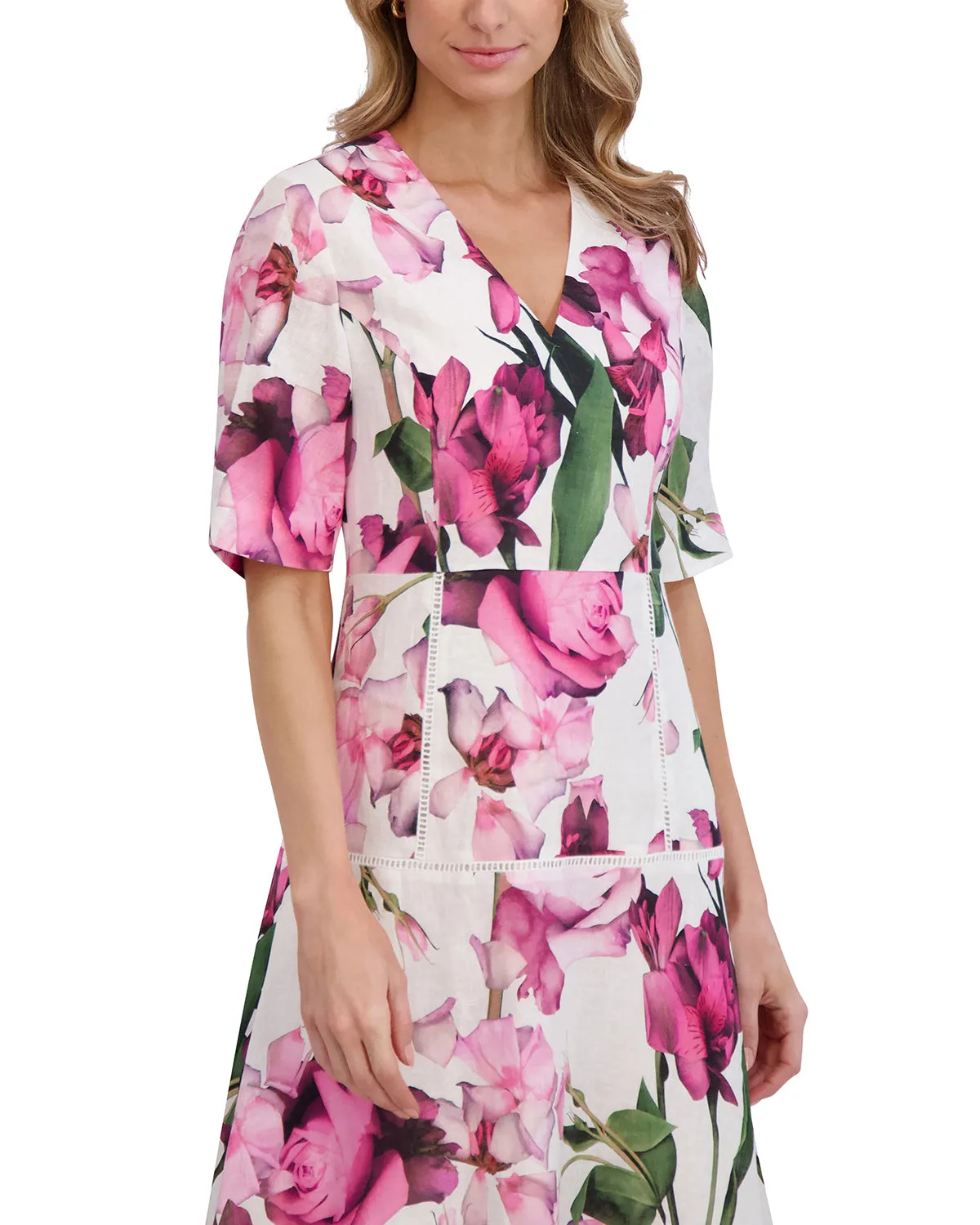 SHORT SLEEVE V-NECK MINI DRESS | ULTRA WHITE sold by Ted Baker product image thumbnail 2