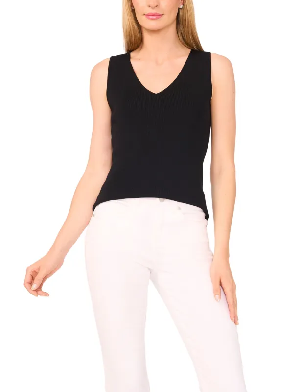 SLEEVELESS V-NECK TOP | RICH BLACK sold by Ted Baker