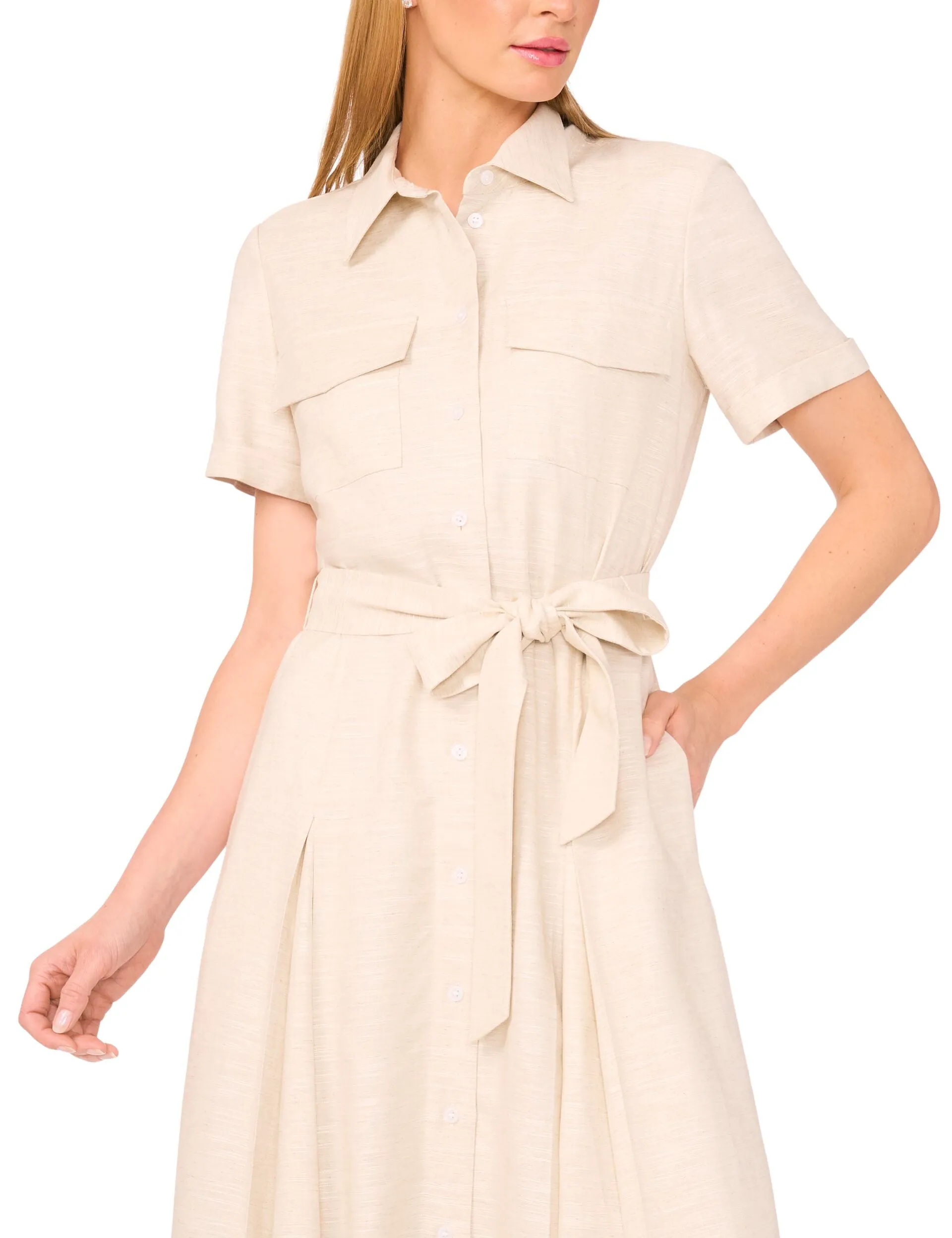 SHIRT DRESS WITH SELF BELT | TAUPE BISQUE sold by Ted Baker product image thumbnail 2