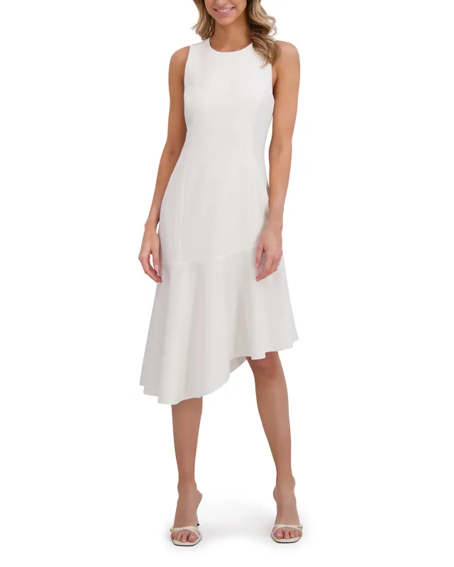 ASYMMETRIC MIDI DRESS | WHITE sold by Ted Baker