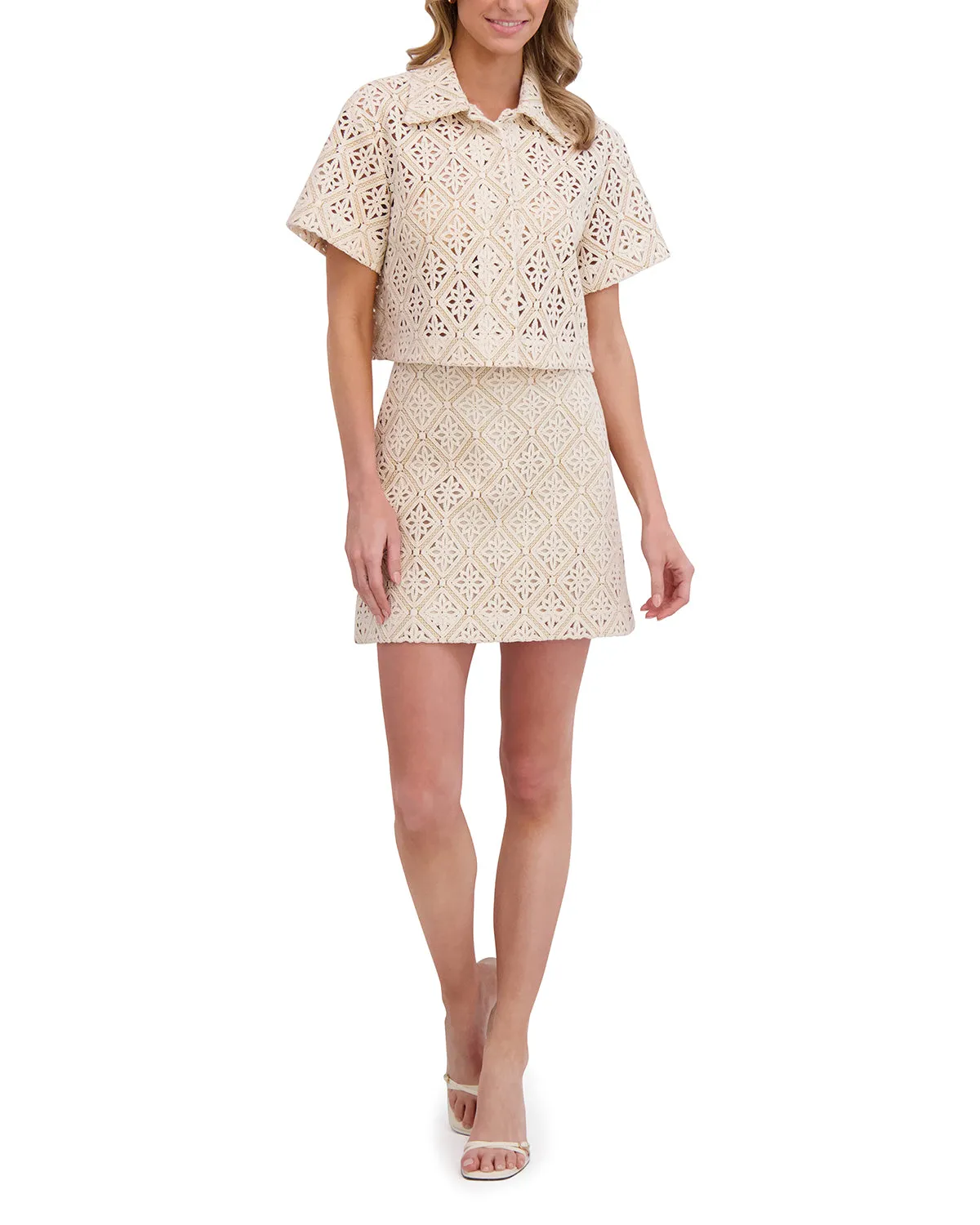 CROCHET MINI SKIRT | TAUPE sold by Ted Baker product image thumbnail 2