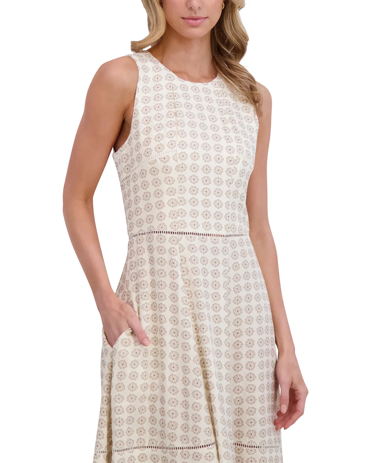SLEEVELESS HIGH NECK MIDI DRESS | NEW IVORY sold by Ted Baker product image thumbnail 2