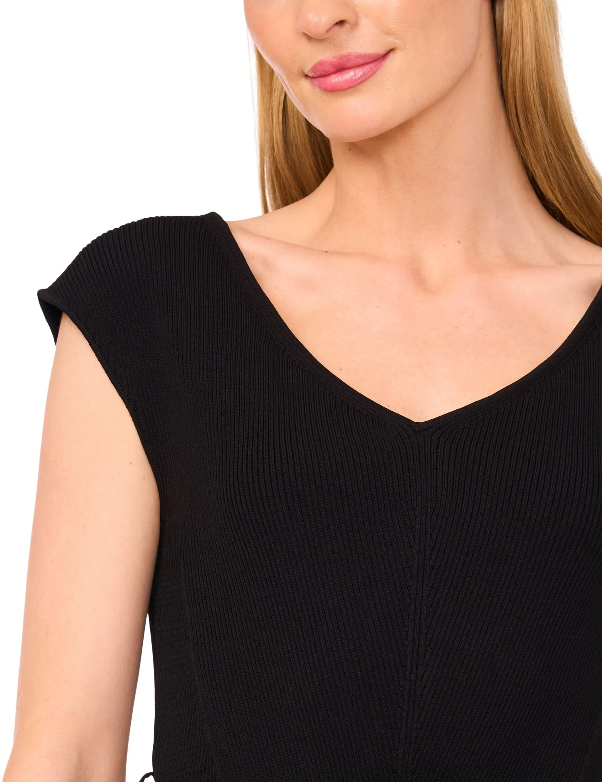 V-NECK JUMPSUIT WITH WOVEN BOTTOM | BLACK sold by Ted Baker product image thumbnail 4