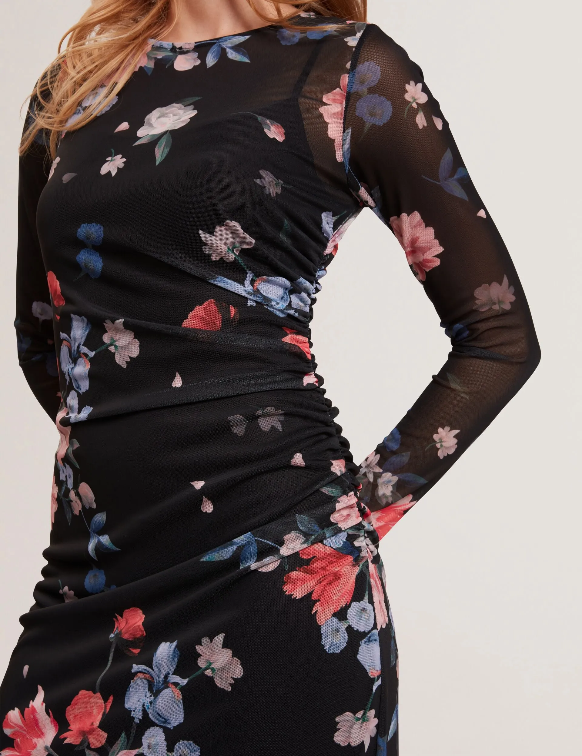 MESH PRINTED COLUMN DRESS | BLACK sold by Ted Baker product image thumbnail 2