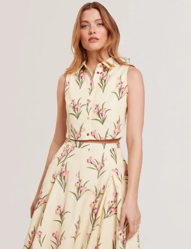 SLEEVELESS BUTTON UP SHIRT | YELLOW sold by Ted Baker