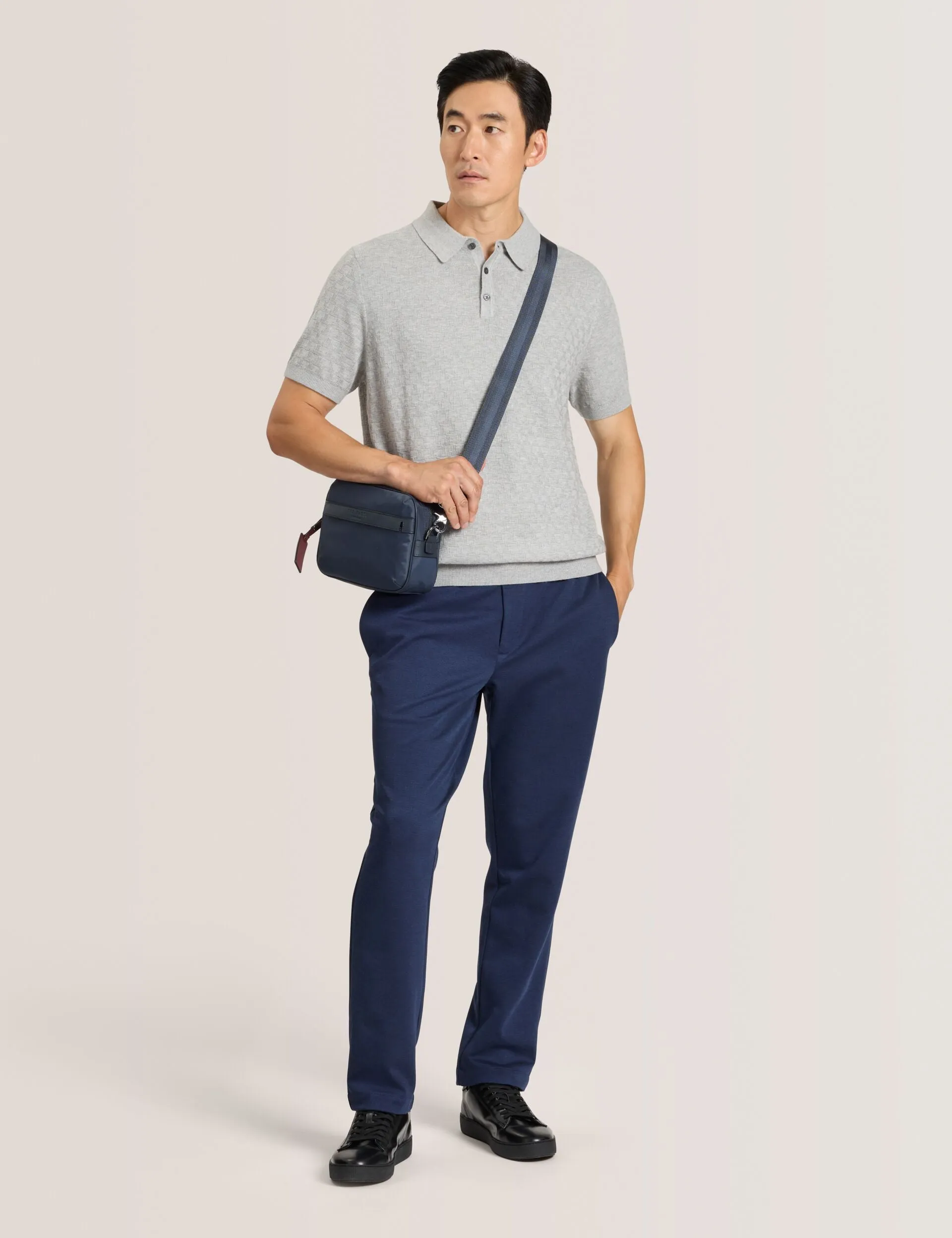 KNIT TWILL ELASTIC TROUSERS | INSIGNIA BLUE HEATHER sold by Ted Baker product image thumbnail 2