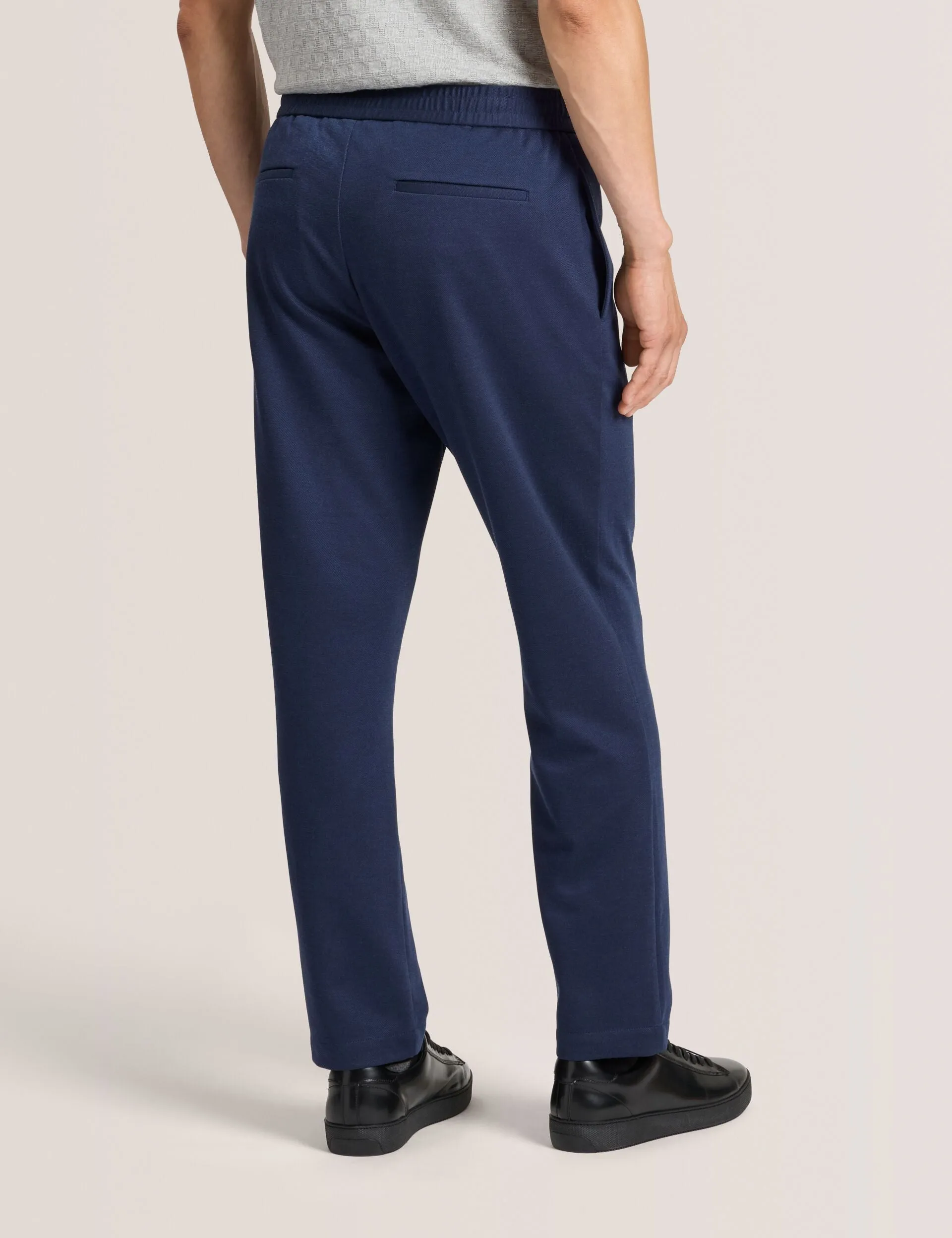 KNIT TWILL ELASTIC TROUSERS | INSIGNIA BLUE HEATHER sold by Ted Baker product image thumbnail 4
