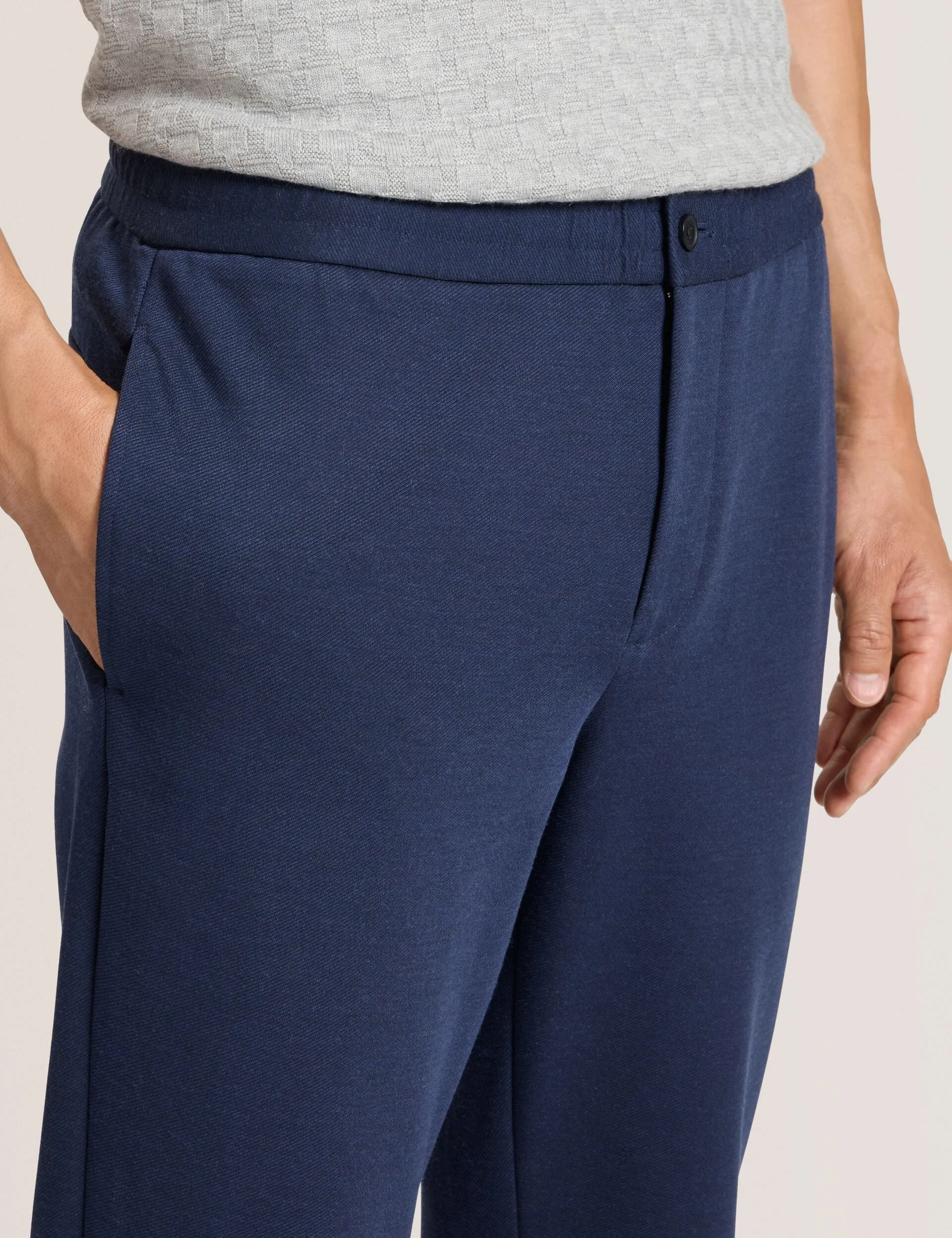 KNIT TWILL ELASTIC TROUSERS | INSIGNIA BLUE HEATHER sold by Ted Baker product image thumbnail 5