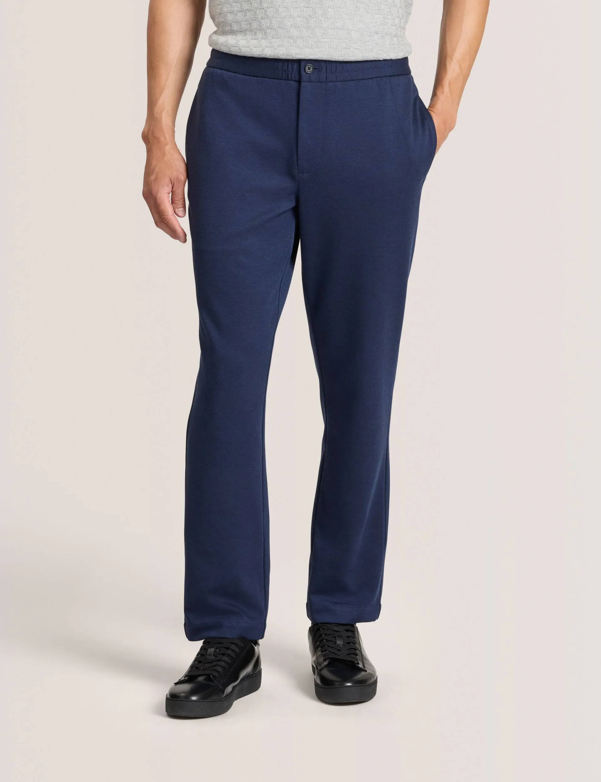 KNIT TWILL ELASTIC TROUSERS | INSIGNIA BLUE HEATHER sold by Ted Baker