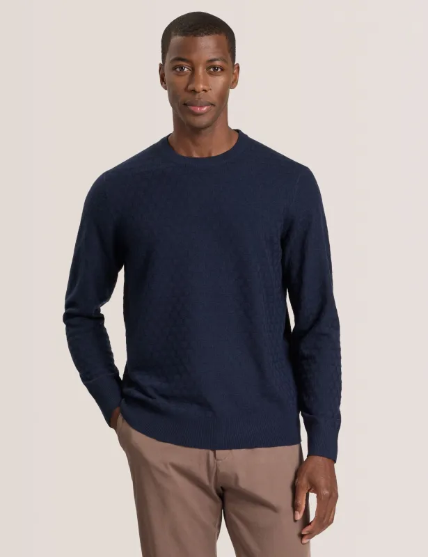 T STITCH LONG SLEEVE CREW NECK SWEATER | SKY CAPTAIN sold by Ted Baker