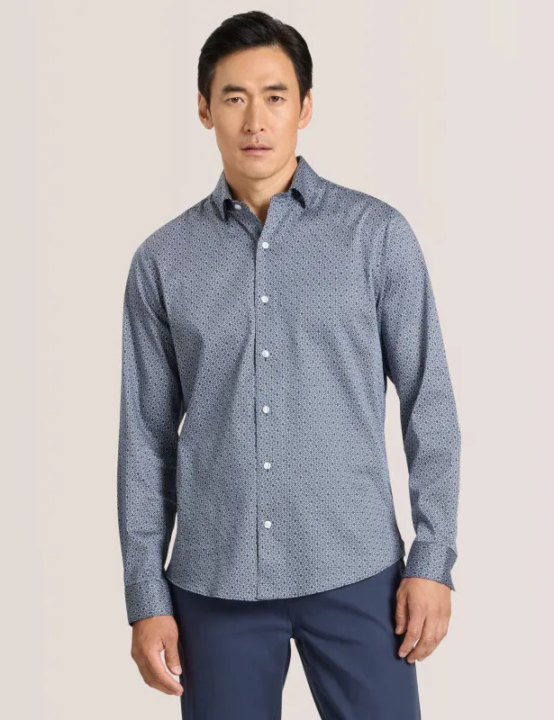 SOREN LONG SLEEVE CLAROT PRINT SHIRT | DARK DENIM sold by Ted Baker