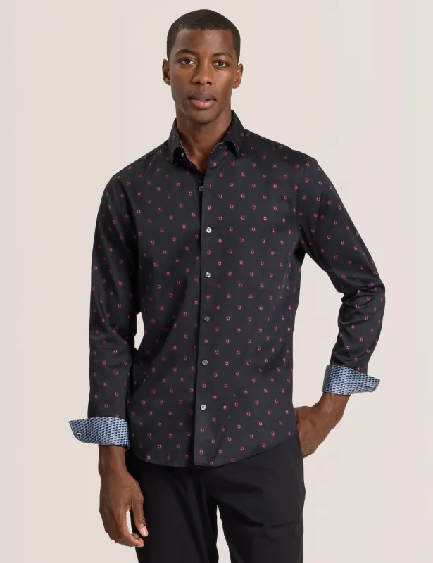 SOREN LONG SLEEVE DAISY PRINT SHIRT | BLACK BEAUTY sold by Ted Baker