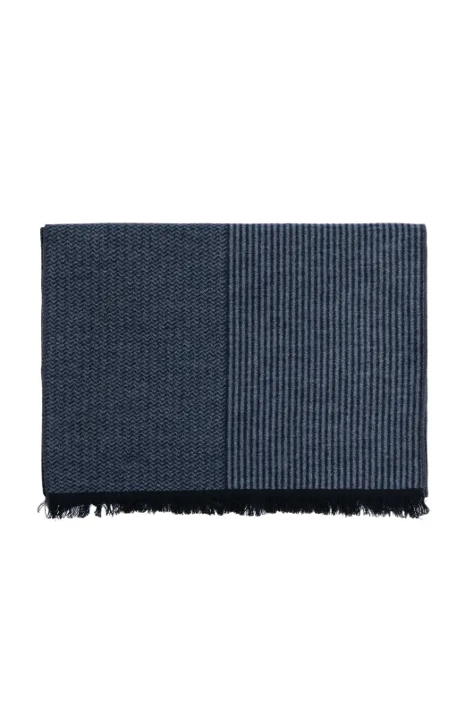 CHEVRON AND STRIPE SCARF | GREY sold by Ted Baker