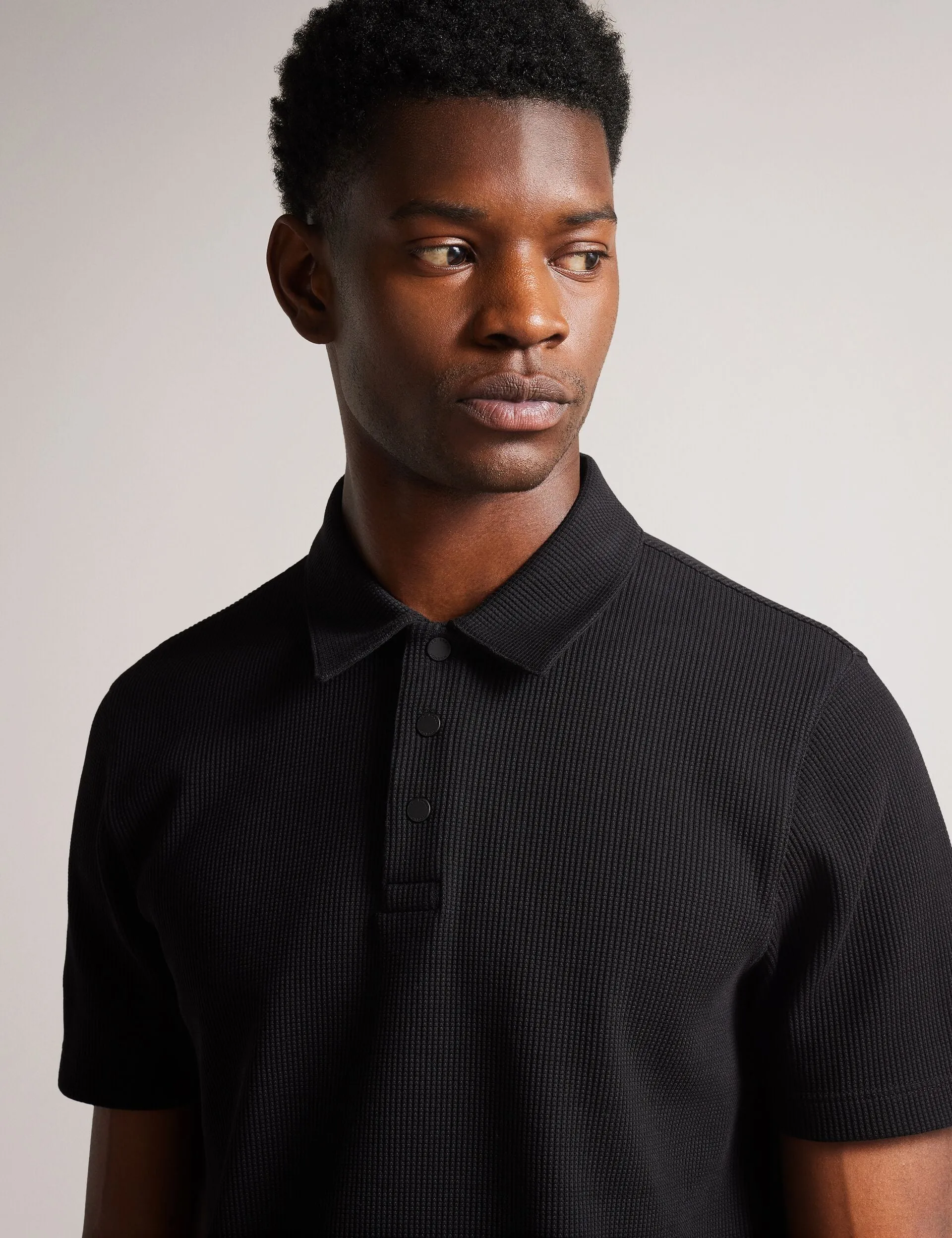 SHORT SLEEVE POLO | BLACK sold by Ted Baker product image thumbnail 4
