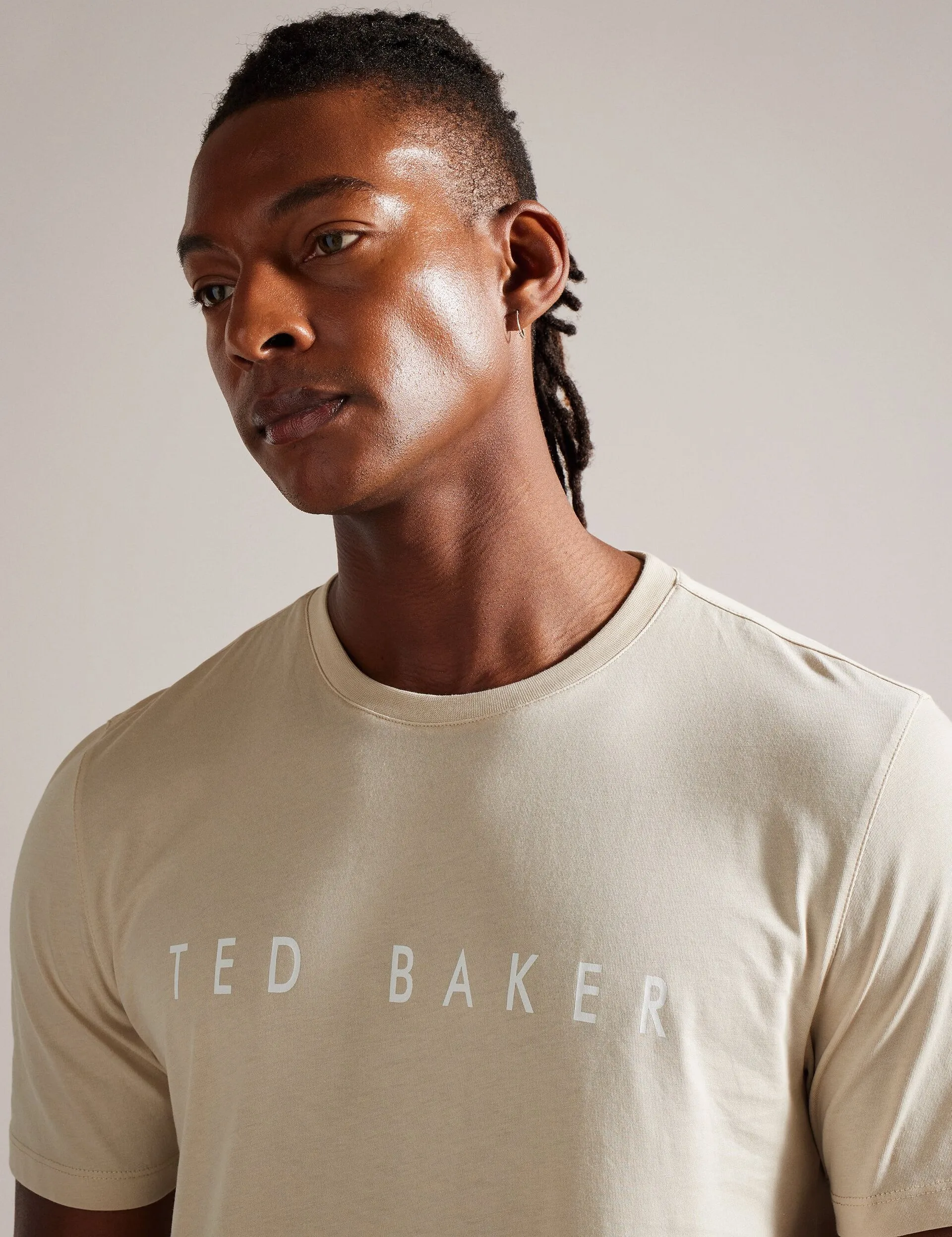 SHORT SLEEVE BRANDED T-SHIRT | STONE sold by Ted Baker product image thumbnail 4