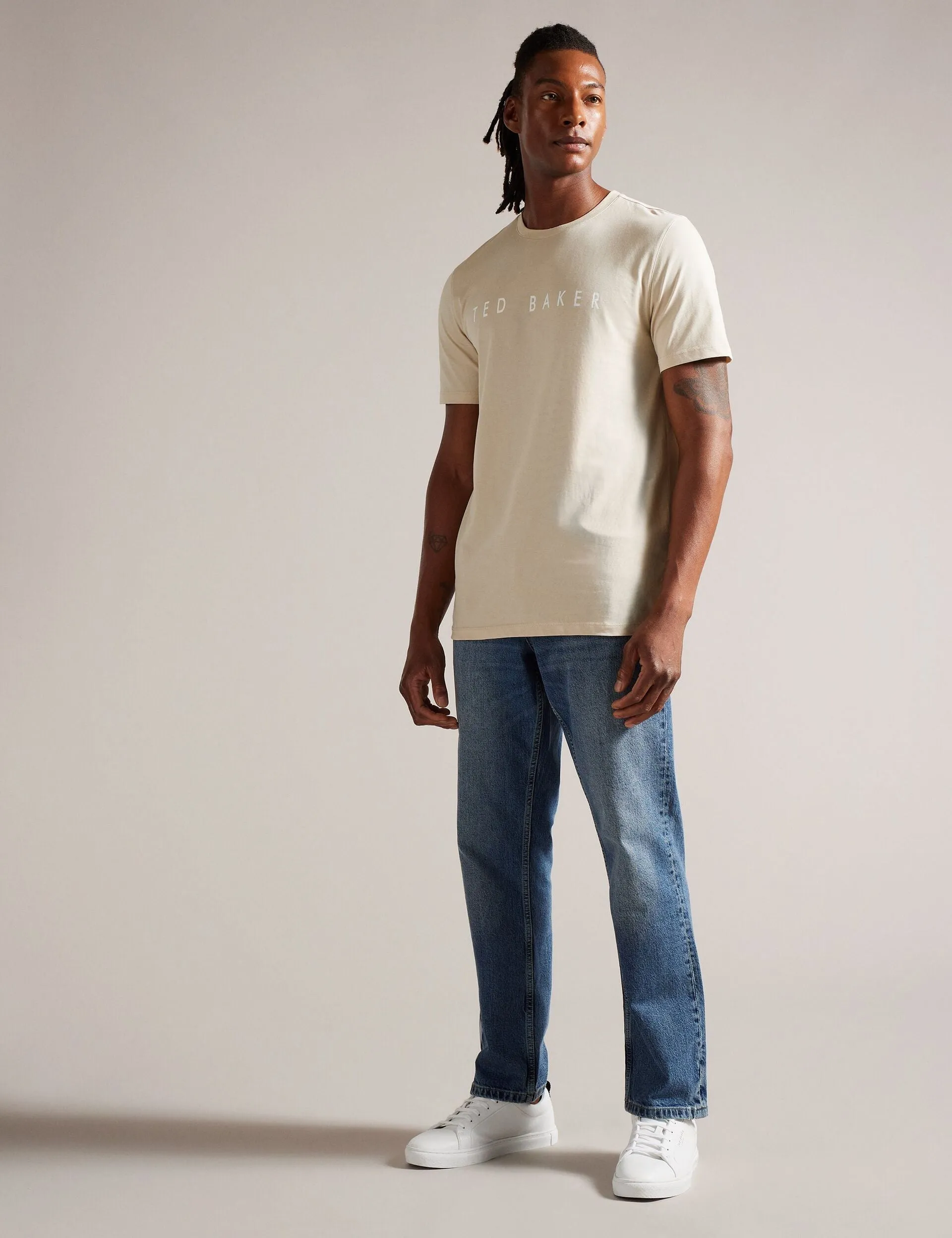 SHORT SLEEVE BRANDED T-SHIRT | STONE sold by Ted Baker