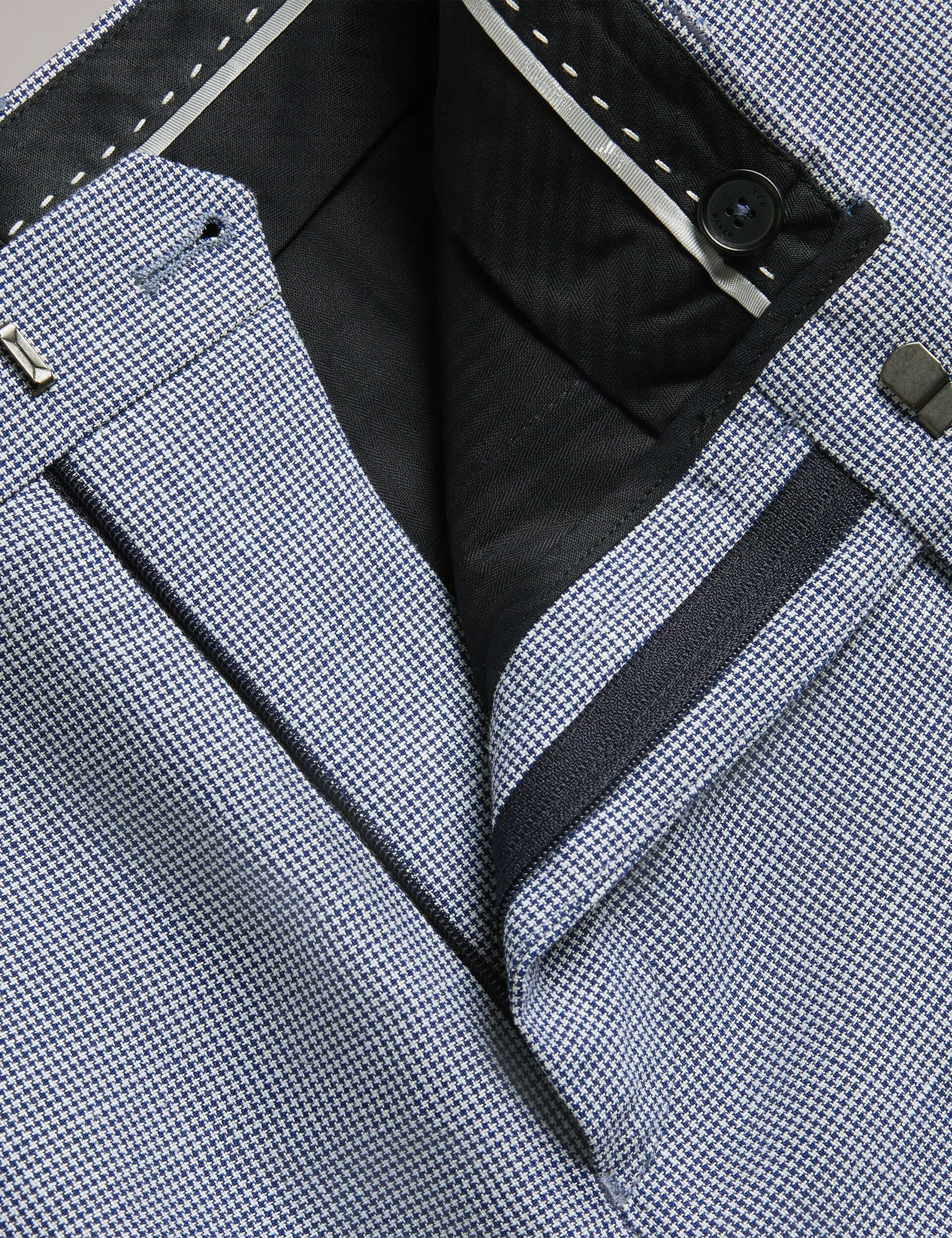 SLIM PUPPYTOOTH TROUSERS | BLUE sold by Ted Baker product image thumbnail 3