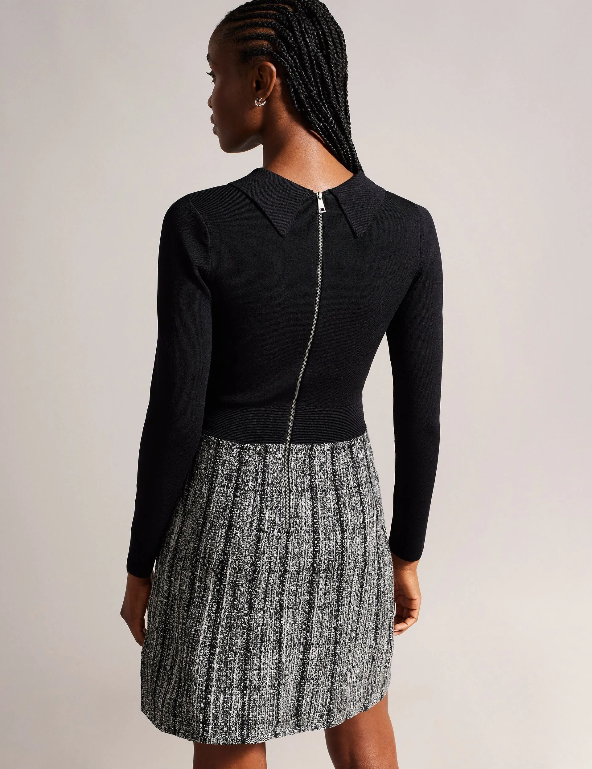 LONG SLEEVE MOCK DETAIL DRESS | BLACK sold by Ted Baker product image thumbnail 5