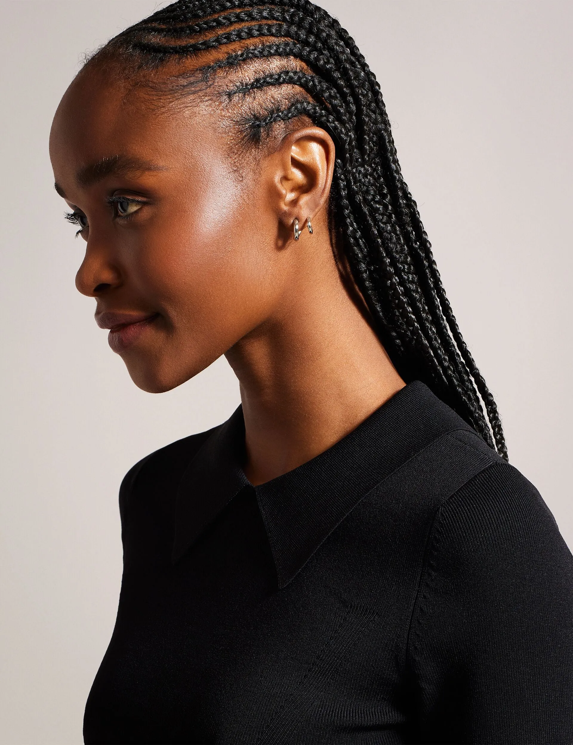 LONG SLEEVE MOCK DETAIL DRESS | BLACK sold by Ted Baker product image thumbnail 2