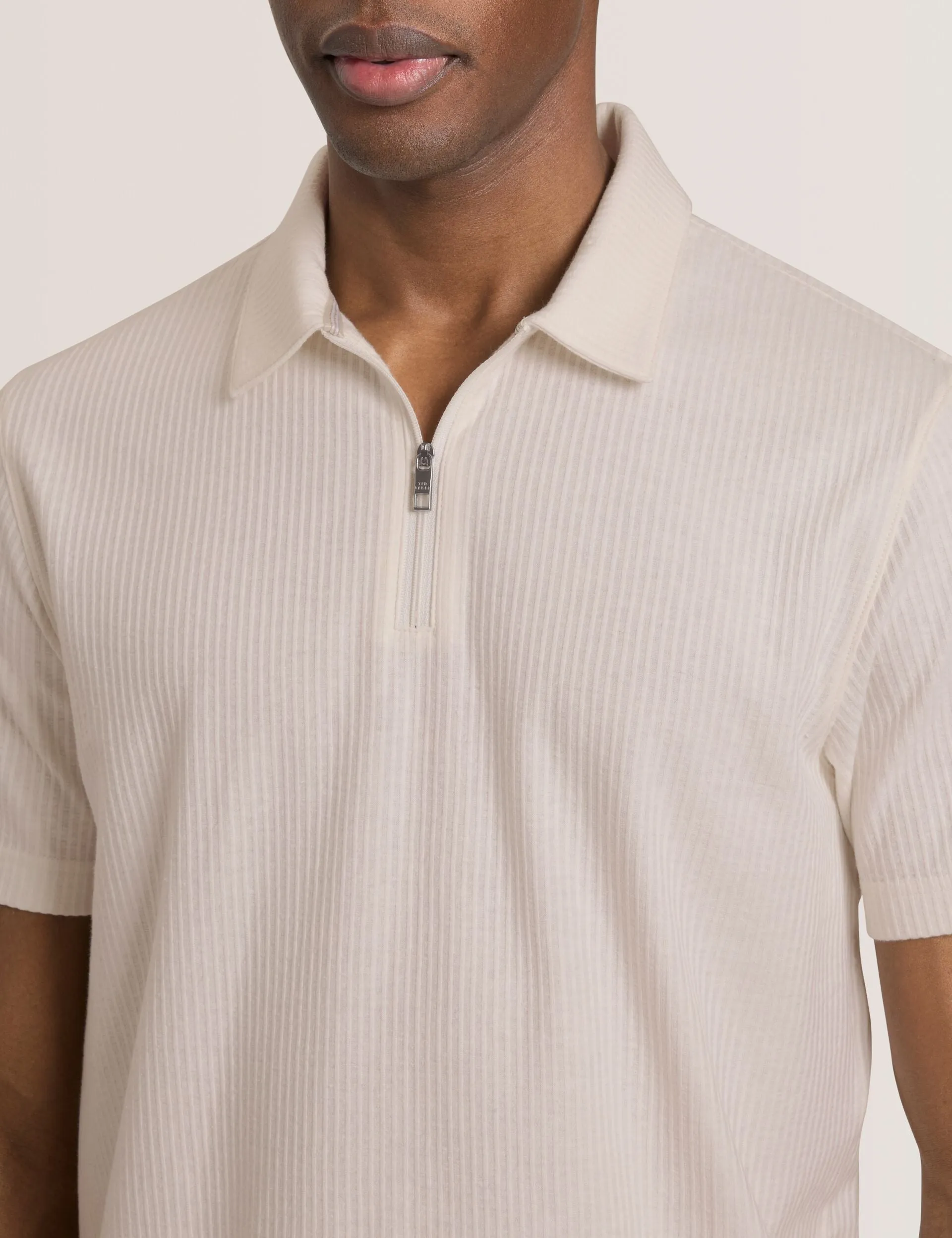 RIB ZIP POLO | ECRU sold by Ted Baker product image thumbnail 4