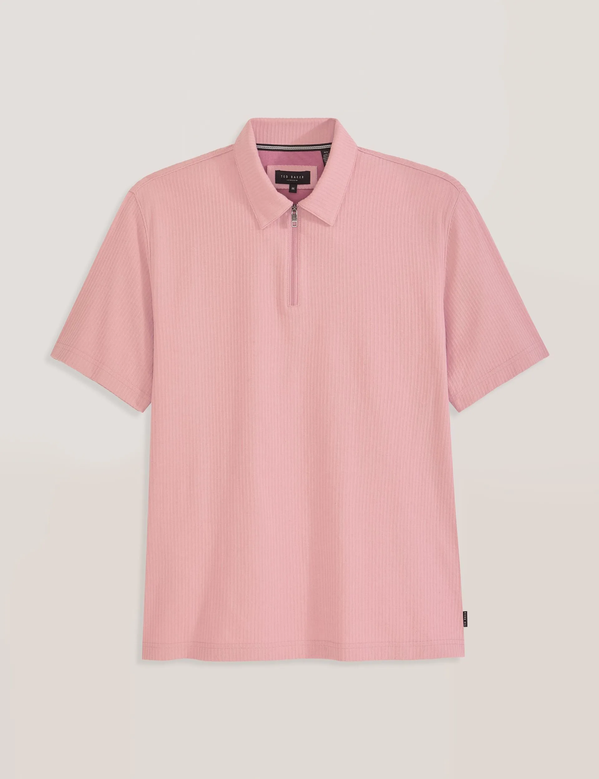 RIB ZIP POLO | PALE PINK sold by Ted Baker product image thumbnail 5