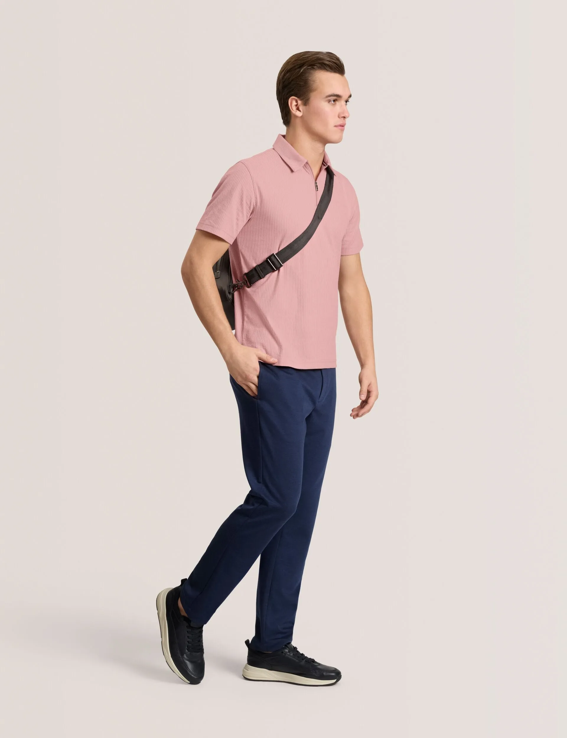 RIB ZIP POLO | PALE PINK sold by Ted Baker product image thumbnail 2