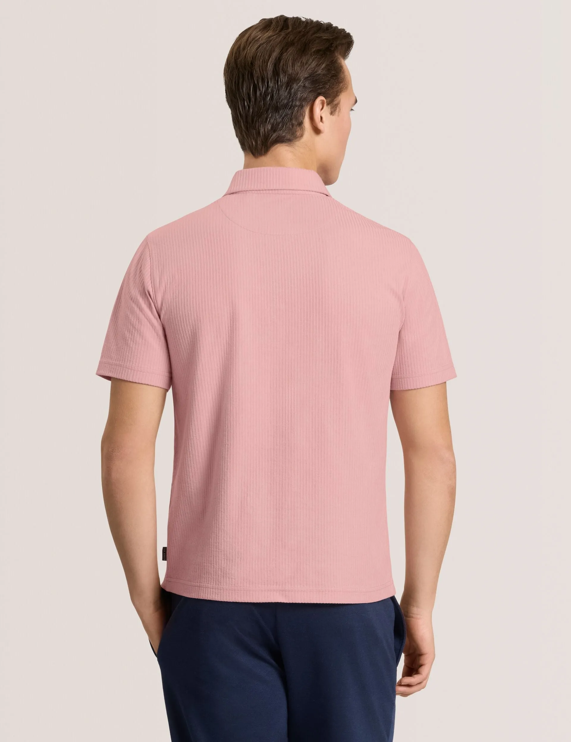 RIB ZIP POLO | PALE PINK sold by Ted Baker product image thumbnail 3