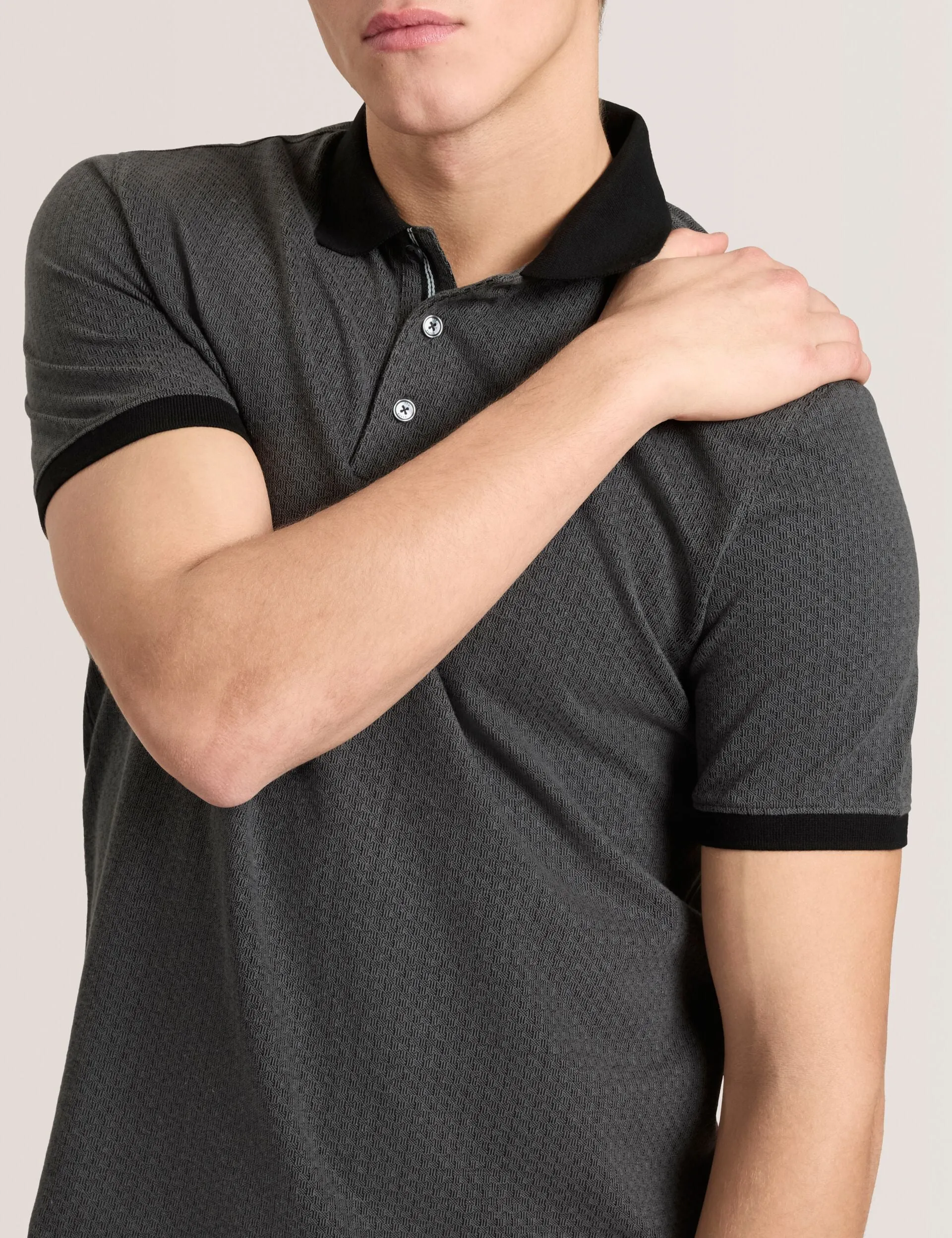 JACQUARD POLO | BLACK sold by Ted Baker product image thumbnail 3