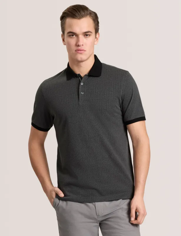 JACQUARD POLO | BLACK made by Ted Baker