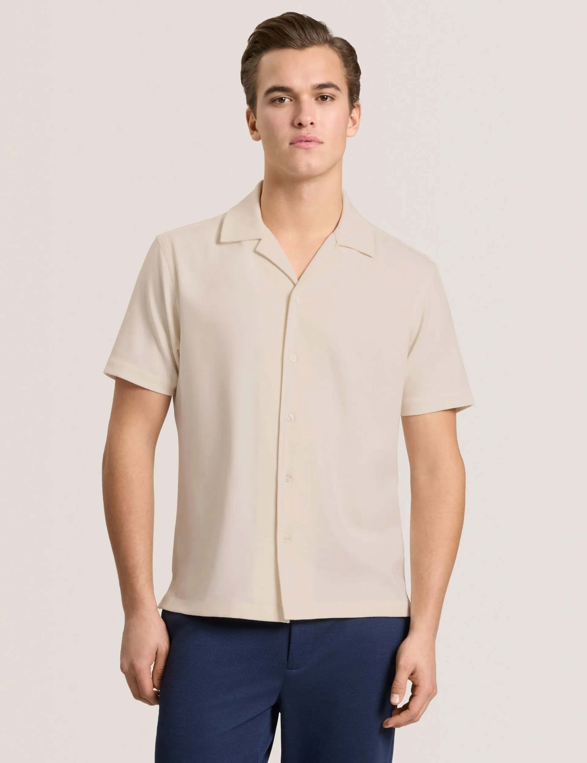 Textured Camp Shirt | IVORY sold by Ted Baker