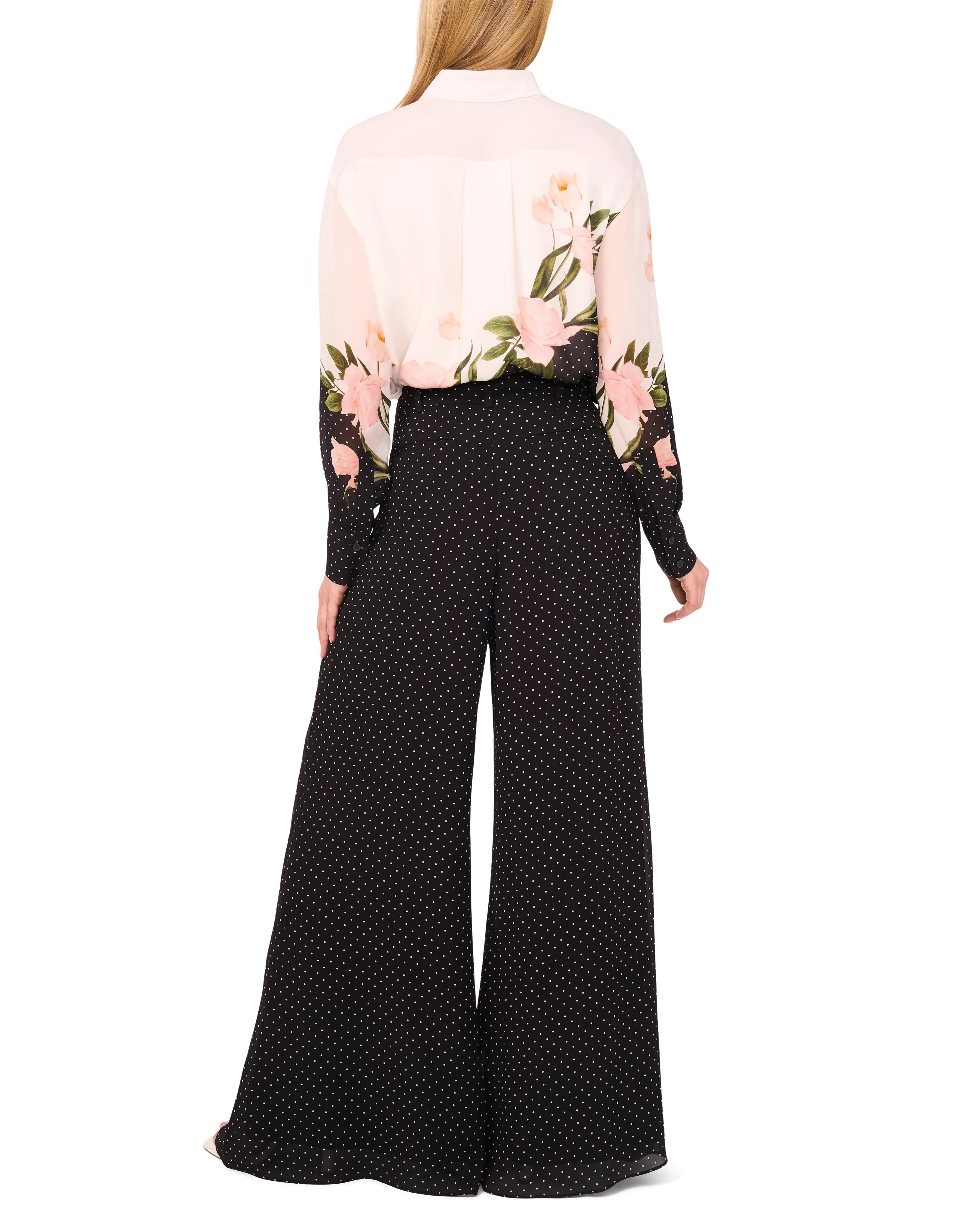 WIDE LEG TUCK PANT | BLACK sold by Ted Baker product image thumbnail 4