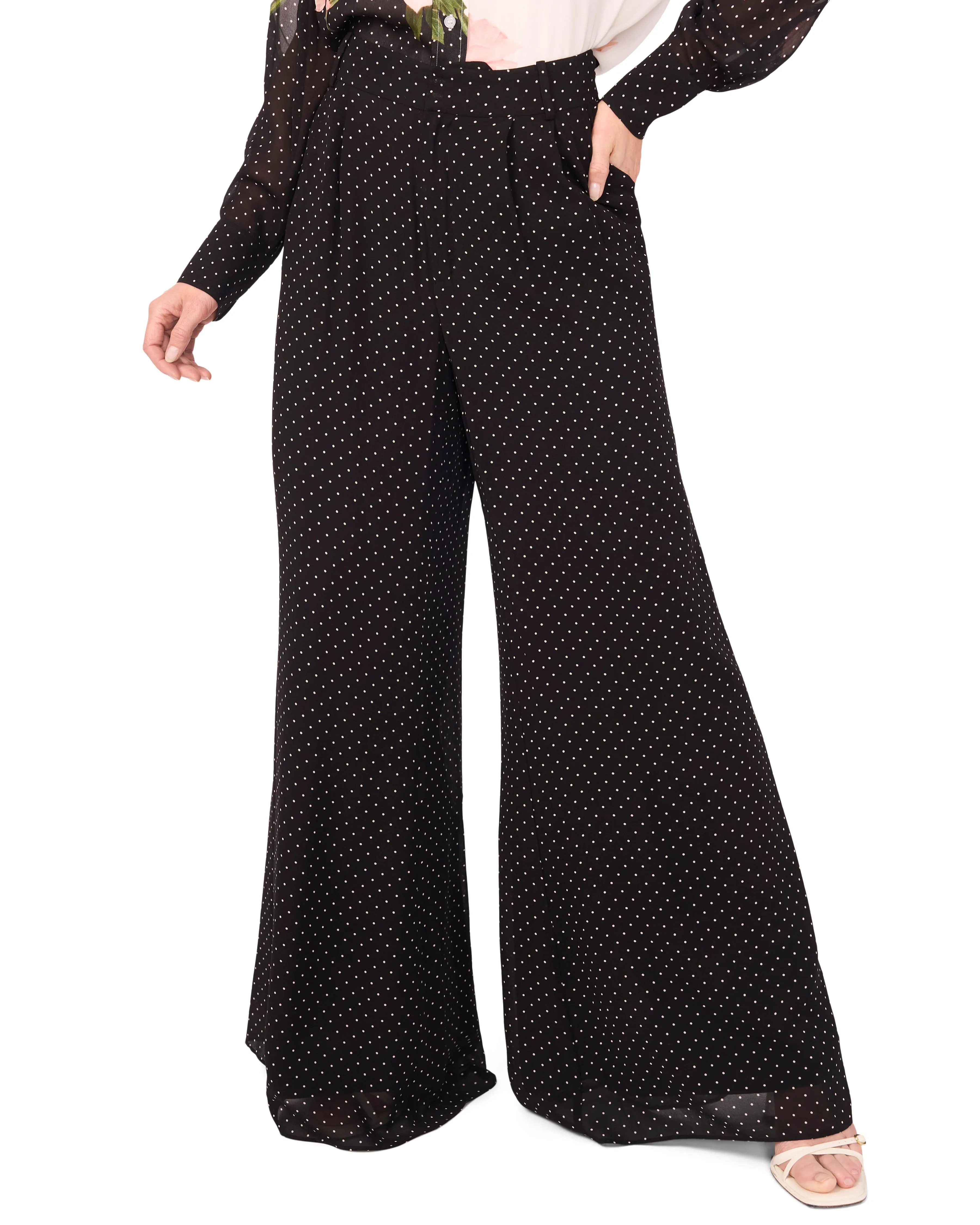WIDE LEG TUCK PANT | BLACK sold by Ted Baker product image thumbnail 2