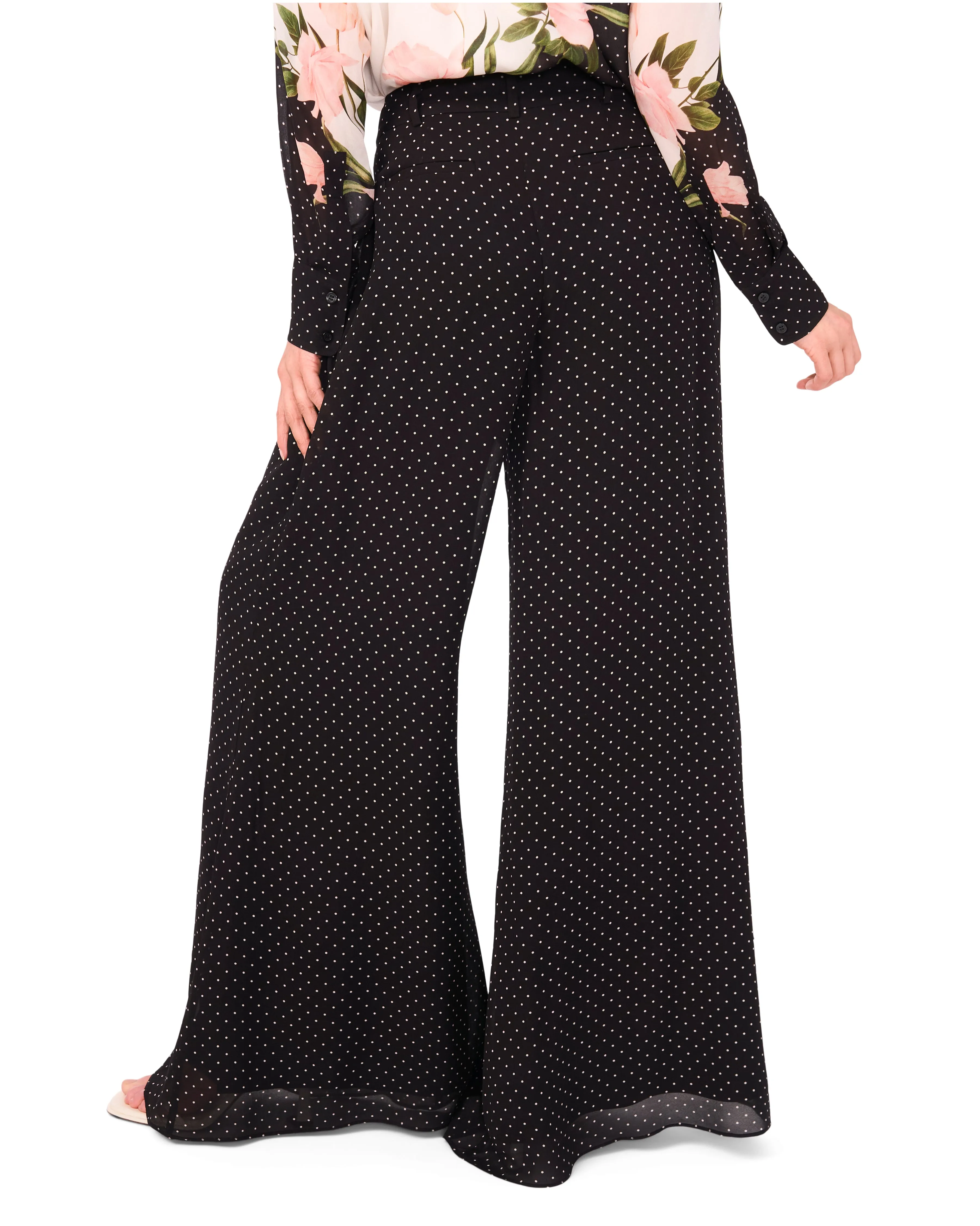WIDE LEG TUCK PANT | BLACK sold by Ted Baker product image thumbnail 5