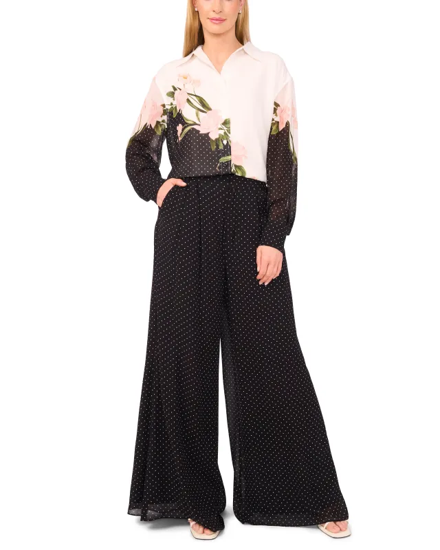 WIDE LEG TUCK PANT | BLACK made by Ted Baker