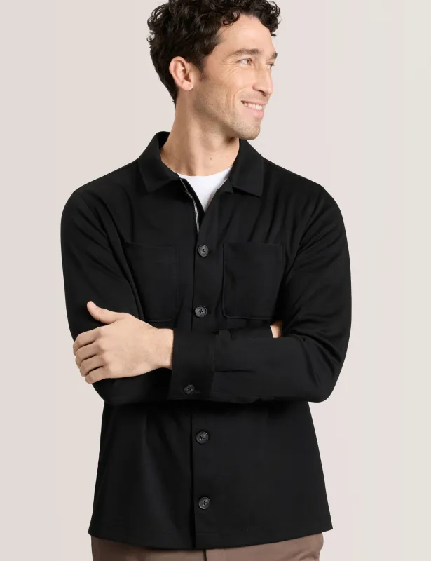 BUTTON FRONT SHACKET | BLACK made by Ted Baker