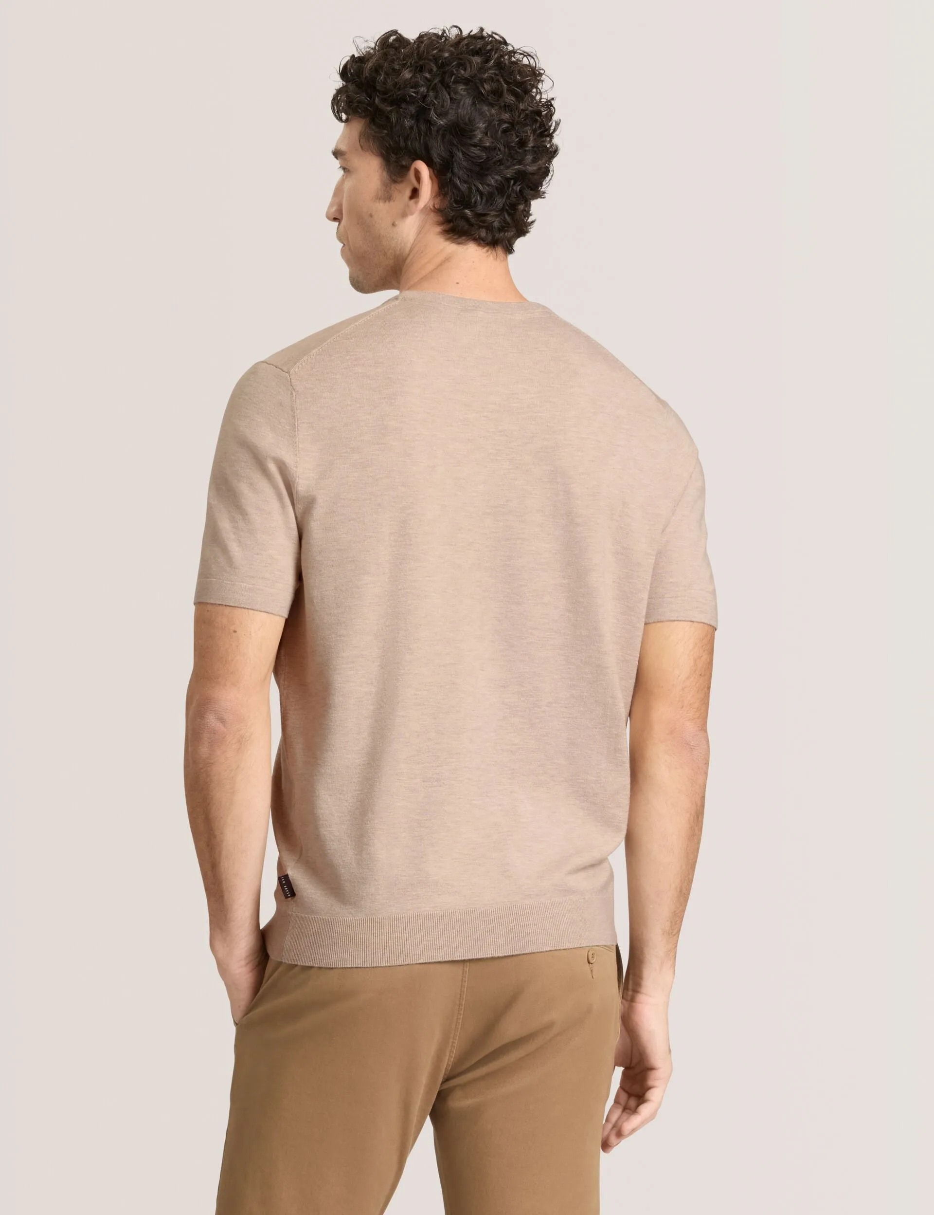 SHORT SLEEVE SWEATER | TAUPE sold by Ted Baker product image thumbnail 5