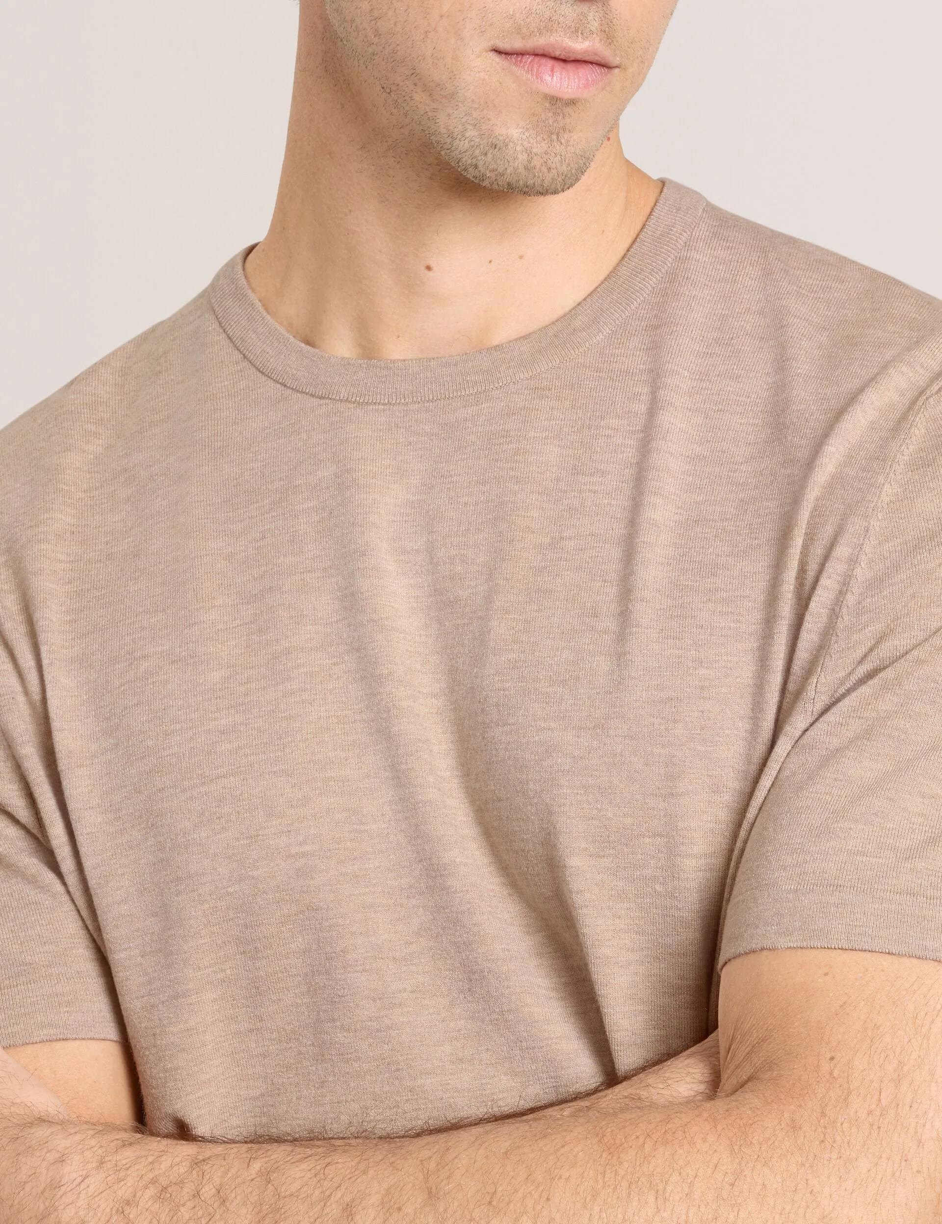 SHORT SLEEVE SWEATER | TAUPE sold by Ted Baker product image thumbnail 4