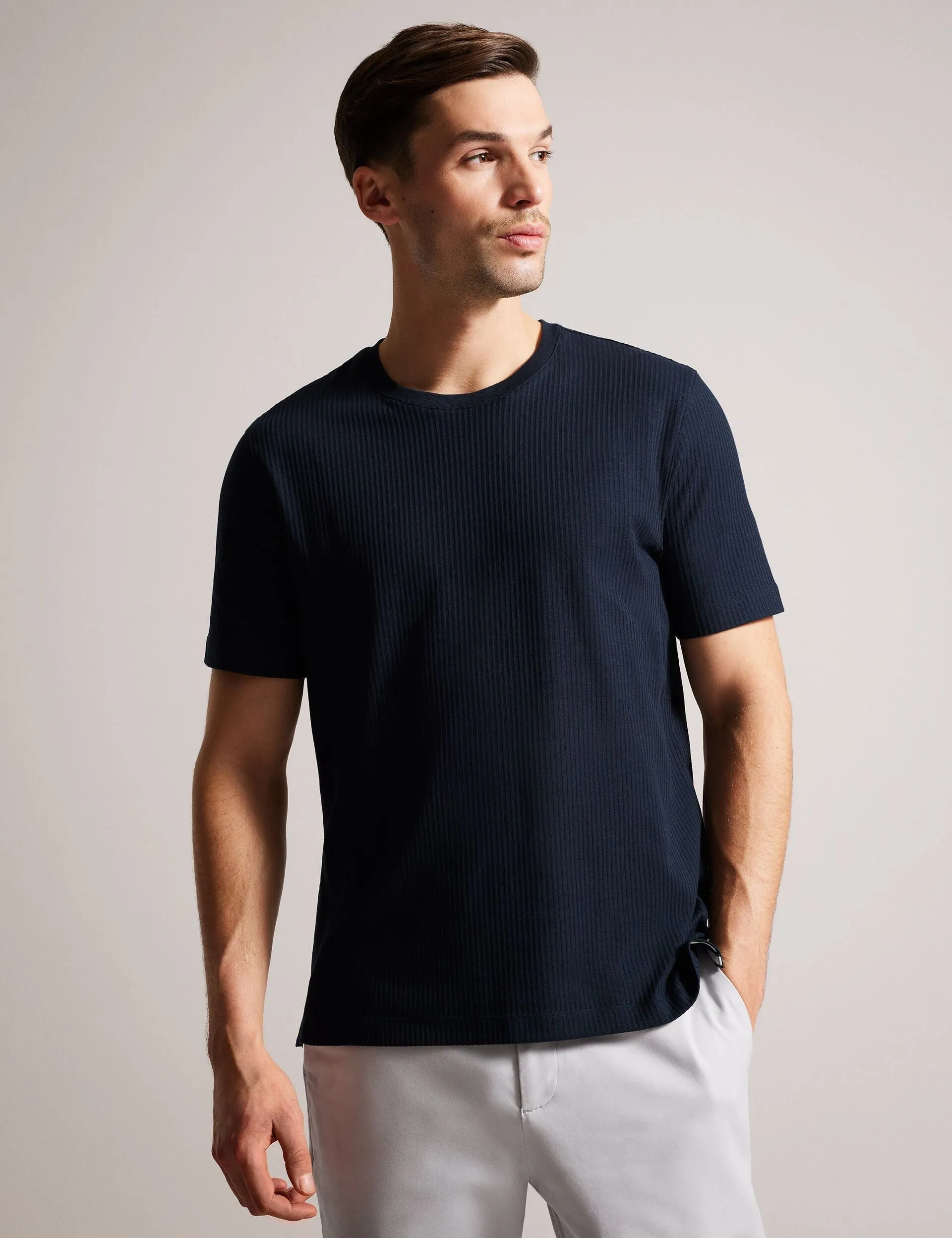 SHORT SLEEVE REGULAR FIT T-SHIRT | NAVY sold by Ted Baker product image thumbnail 4