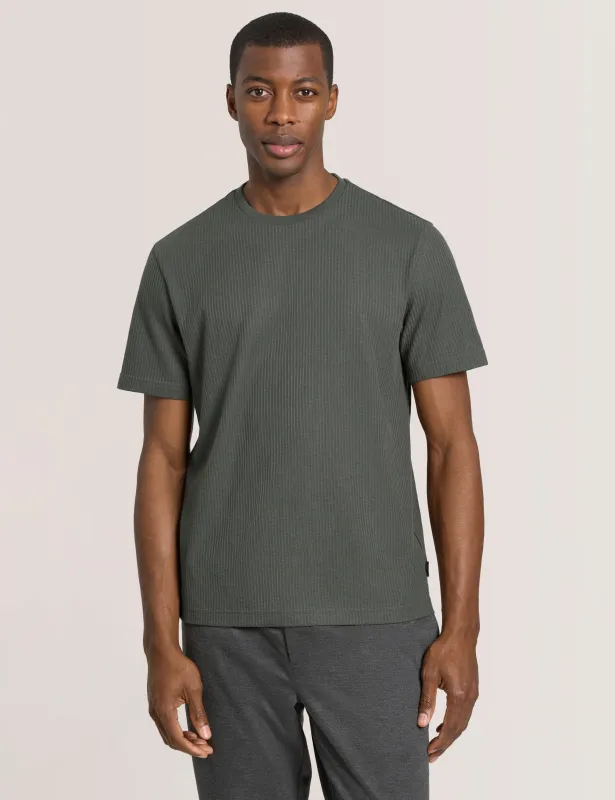RIB CREW NECK TEE | DARK GREEN made by Ted Baker