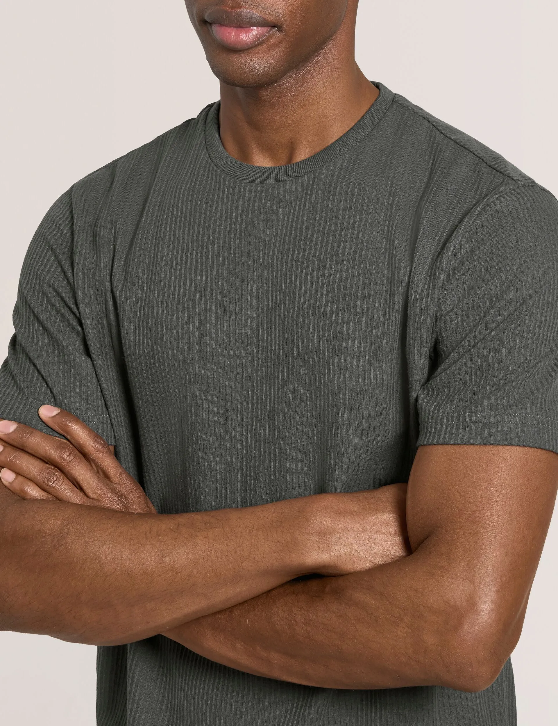 RIB CREW NECK TEE | DARK GREEN sold by Ted Baker product image thumbnail 4