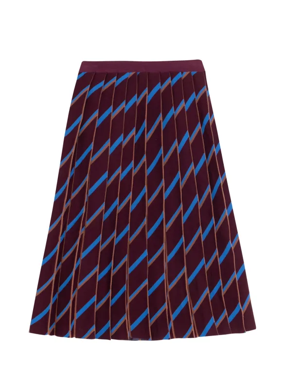 Burgundy Plisse Maxi Skirt sold by Tela