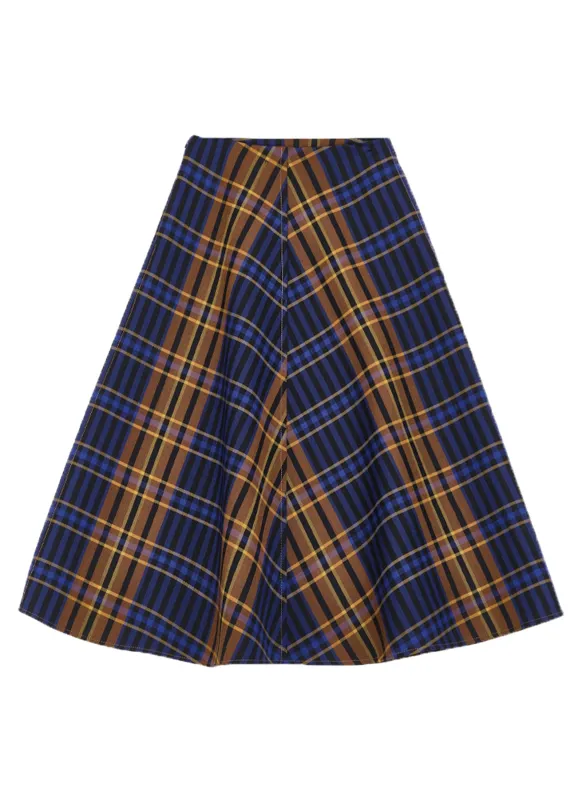 Wide Tartan Maxi Skirt sold by Tela