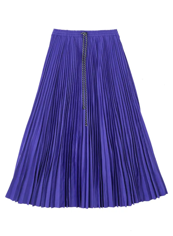 Purple Blue Maxi Pleated Skirt sold by Tela
