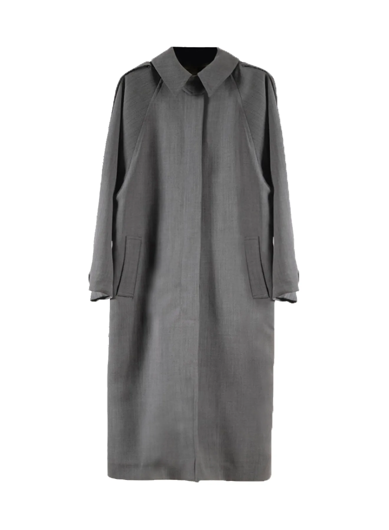 Grey Wool Overcoat Trench sold by Tela