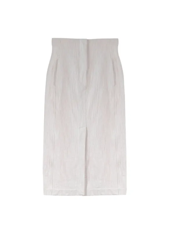 Dust White Cotton Midi Skirt sold by Tela