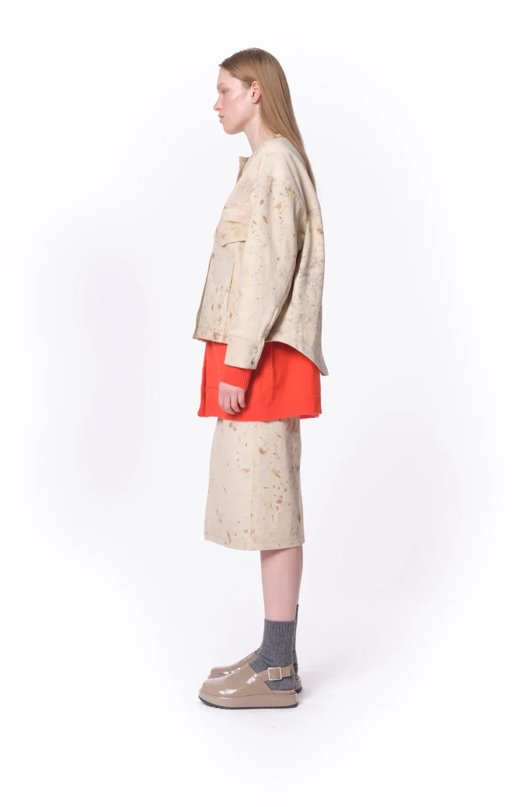 Cream Colored Jacket With Stain-Effect Detail sold by Tela product image thumbnail 4