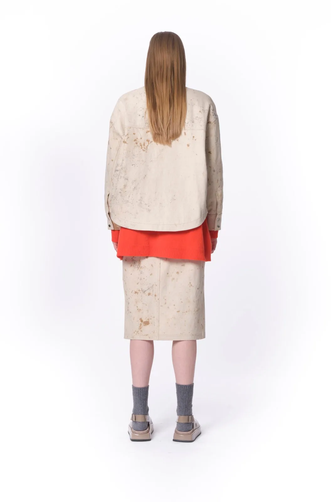 Cream Colored Jacket With Stain-Effect Detail sold by Tela product image thumbnail 5