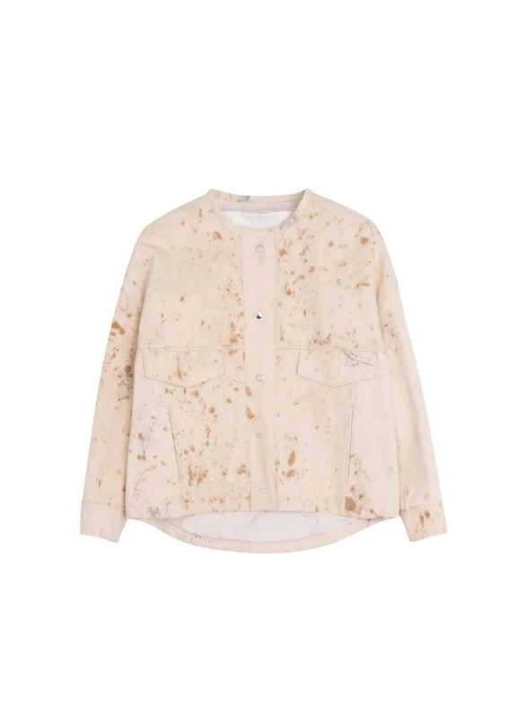 Cream Colored Jacket With Stain-Effect Detail sold by Tela