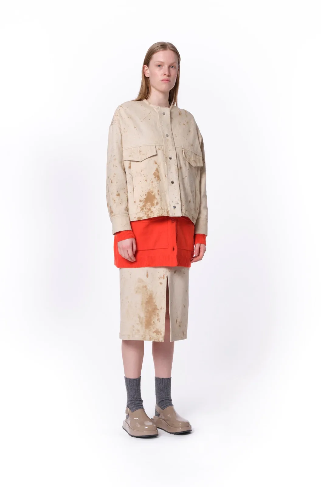 Cream Colored Jacket With Stain-Effect Detail sold by Tela product image thumbnail 3