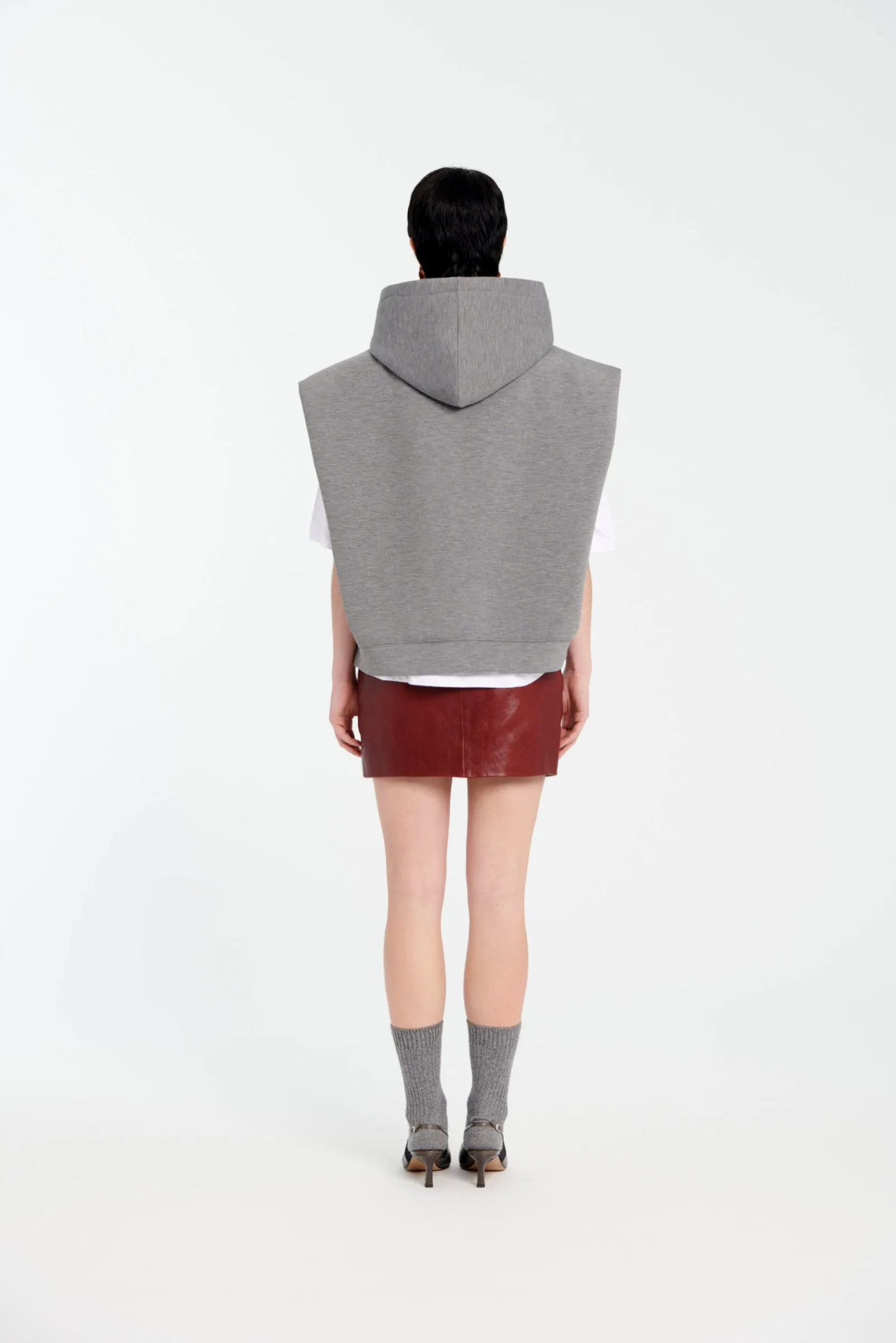 Grey Scuba Jersey Sleeveless Sweatshirt sold by Tela product image thumbnail 4